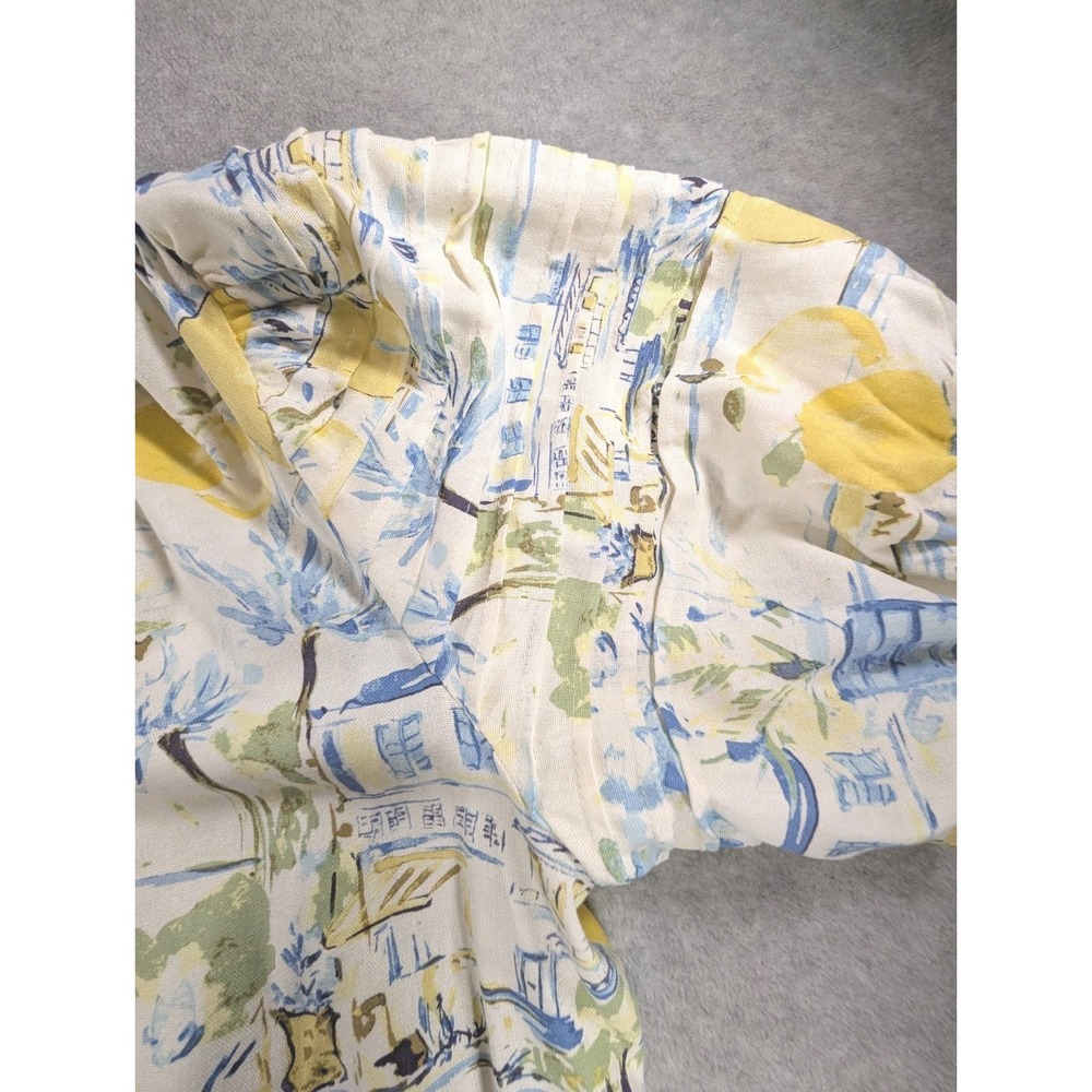 Women's 3X Sugarlips Amalfi Coast Lemon Puff Sleeve Top Blouse Rayon Linen - Picture 6 of 12